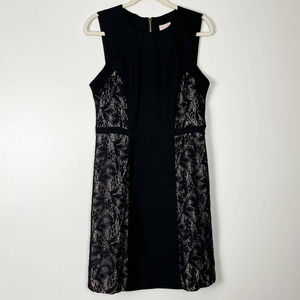 Adrianna Papell Black Lace Panel Details Sleeveless Midi Dress Size 10
